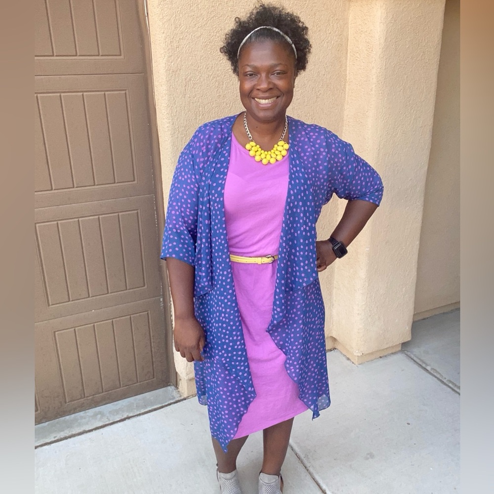 EUC Lularoe Shirley Sheer Polka Dot Kimono